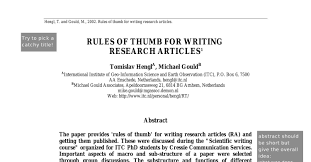 Improve grammar, word choice, and sentence structure in your papers. Rules Of Thumb For Writing Research Articles Pdf Docdroid