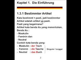2 dalam kalimat bahasa jerman, modalitas dapat ditandai dengan kata können. Belajar Bahasa Jerman Das Nomen 01 Bestimmter Artikel Youtube
