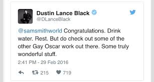 Thank you for sending this! Pop Crave On Twitter Sam Smith Has Responded To Dustin Lance Black With Class Https T Co 2kltcgzuas