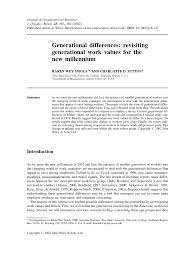 Maybe you would like to learn more about one of these? Pdf Generational Differences Revisiting Generational Work Values For The New Millennium