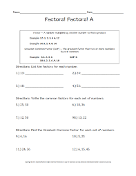 Finding Factors Worksheets 4 Oa 4 Finding Factors Worksheets Math Worksheet