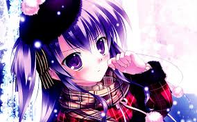 Looking for the best cool purple background? Hd Wallpaper Girl Anime Backgrounds Hat Snow Download 3840x2400 Girl Wallpaper Flare