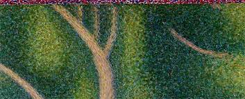 Seurat's painting was a mirror impression of his own painting, bathers at asnières, completed shortly before, in 1884.whereas the bathers in that earlier painting are doused in light, almost every figure on la grande jatte appears to be cast in shadow, either under trees or an umbrella, or from another person. A Sunday Afternoon On The Island Of La Grande Jatte By Georges Seurat