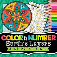 Earth S Layers Color By Number Science Color By Number Earth Layers Mandala Coloring Pages Mandala Coloring