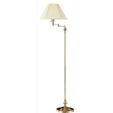 Cal Lighting 59 In Antique Brass Swing Arm Metal Floor Lamp Metal Floor Floor Lamp Antique Brass