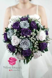 Purple flower bouquet is the best flower gift you can give to the people you love. Deep Purple And Light Pink Wedding Bouquet Preserved Large Roses Light Pink Wedding Wedding Bouquets Pink Pink Wedding