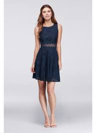 Scalloped Lace A Line Cocktail Dress David S Bridal Cocktail Dress Style A Line Cocktail Dress Simple Cocktail Dress