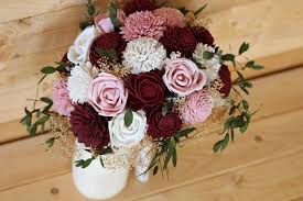 Check spelling or type a new query. Marsala Burgundy Dusty Rose Sola Wood Flower Bouquet Solaflowerstore