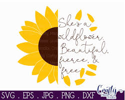 Free for commercial use no attribution required high quality images. Sunflower Svg Wildflower Beautiful Fierce Free Svg By Crafty Mama Studios Thehungryjpeg Com