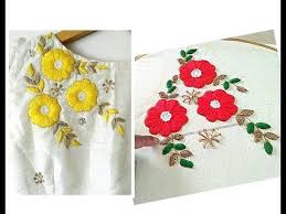 Browse through our wide range of latest embroidered kurti designs and opt for the best ones at discounted prices! Satin Stitch Flower Embroidery Boat Neck Churidar Kurti Aari Maggam Embroidery Hand Sti Hand Embroidery Videos Embroidery Techniques Rabbit Knitting Pattern