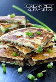 Korean Beef Quesadillas Mantitlement Beef Quesadillas Recipes Quesadilla Recipes Beef