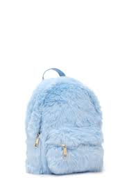 Forever 21 Faux Fur Mini Backpack In Light Blue Blue Lyst