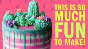 I made this one, but didn't add any milk, so it was thick for push out of cookie cutters, supporting front and back with fingers. How To Make A Cactus Garden Buttercream Cake For Mothers Day No Fondant Recipe The Scran Line Youtube