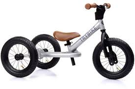 Trybike Steel 2 In 1 Silber Metallic Dreirad Laufrad Rad
