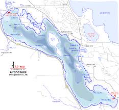 Grand Lake Map Presque Isle County Michigan Fishing Michigan