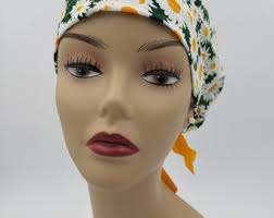 Women's Surgical Scrub Hats, or Scrub Caps- Daisies Paradise