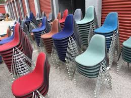 Lot Of 250 Vintage Eames Herman Miller Stacking Chairs Fiberglass Upholstered Vintage Eames Eames Eames Chairs