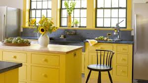 A yellow ceiling, backsplash and seat cushions, help keep the look of this kitchen cohesive. 10 Bright Cheery Yellow Kitchens Kitchn