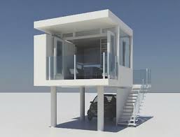 Modern Tiny House Plans With Garage Underneath And A Bedroom On The Upper Floor Comfortable With Maximu Modern Tiny House Small Modern Home Small House Design
