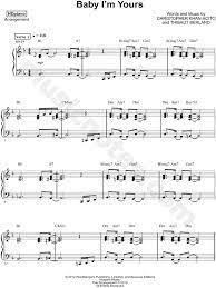 Hdpiano Baby I M Yours Sheet Music Piano Solo In F Major Download Print Sku Mn0193146