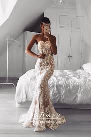 White Lace Overlay Champagne Mermaid Formal Dress Designer Formal Dresses Cheap Evening Dresses Dresses