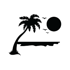 Beach Silhouette Pictures Black And White Beach Stencil Beach Stencils Beach Silhouette Surf Art