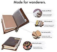 nachfullbares leder tagebuch von nomalite a6 notizbuch einband aus echtleder braun ideal als reisetagebuch organizer nac reisetagebuch einband notizbuch