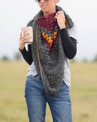 Smoky Mountains Crochet Triangle Wrap