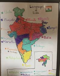 Hand Drawn Language Map Of India India Map Language Map Historical Maps