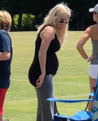 Elin Nordegren shows off her baby bump at her sons flag football game |  Daily Mail Online