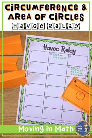 Perfect For Pi Day This Engaging Math Relay Game Will Have Students Finding The Area Of Ci Maths Activities Middle School Free Math Lessons Middle School Math