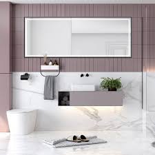 Shop for black framed bathroom mirror online at target. Jl Creation 47 In W X 20 In H Black Metal Framed Led Single Mirror Harlan Black 12050 The Home Depot In 2021 Mirror Lighted Vanity Mirror Horizontal Mirrors