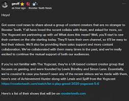 Geoff S Statement On Rooster Teeth Yogscast