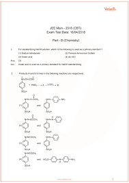 Complete set of class lecture final exam. Jee Main 2018 Chemistry Question Paper With Answer Keys 16th April Online Exam