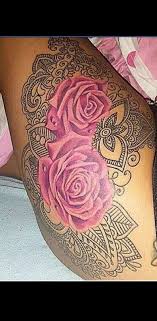 Very Cute Thigh Tattoo Rose Tattoos Thigh Tattoos Henna Tattoos Tattoo Ideas Tattoos Rose Tattoos Thigh Tattoo