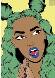 Pop Art Girl With Green Hair A Lollipop In Her Mouth Pop Art Pop Art Comic Female Art