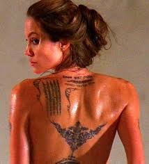 A prayer for the wild at heart; Hot Tattoo Angelina Jolie Tattoo Celebrity Tattoos Women Celebrity Tattoos