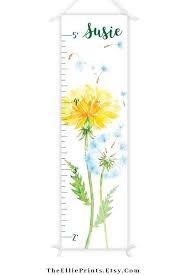 Dandelion Growth Chart Watercolor Floral Growth Chart