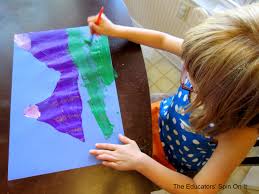 Crafts for 3 year olds don't come simpler than this mosaic kit. Purple Mountain Painting Activity Art For Kids The Educators Spin On It