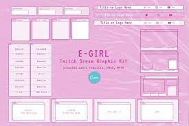 E Girl Animated Twitch Streaming Graphics Kit Editable Canva Etsy Twitch Overlays Streaming