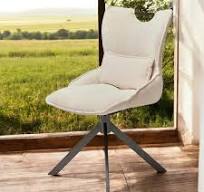 Chaise pivotante coussin et poignée tissu blanc (lot de 2) IENA