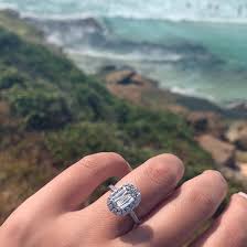 A Beautiful Proposal All The Way In Bondi Beach Australia Featuring Our L Amour Crisscut Halo Engagement Ring By In 2020 Crisscut Diamond Engagement Rings Engagement