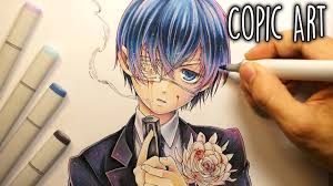 Drawing Ciel Phantomhive Black Butler Copic Illustration Youtube