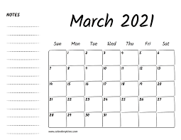 Monthly, yearly or blank calendar. March 2021 Printable Calendar Calendar Options