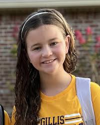 Gillis' 2024-2025 Of the Year Winners: Gillis' Student of the Year is  Olivia Tate! Olivia Tate is a 5th grader at Gillis Elementary. She has  maintained a 3.92 GPA. She is in