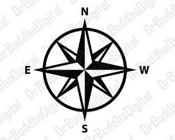 A simple, blue compass rose with a broken circle and four lines. Compass Rose Svg Collection Compass Dxf Compass Clipart Svg Files For Silhouette Cameo Or Cricut Compass Art Compass Rose Compass Drawing