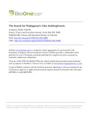 Cactus and succulent society of america, 1983. Pdf The Search For Madagascar S Aloe Andringitrensis Kelly Griffin Academia Edu