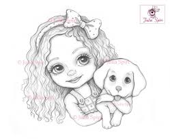 We have over 50 really cute designs that will help you occupy and educate your young children and students. Cute Girl Coloring Page Digital Stamp Digi Dog Doggy Doggie Pet Fantasy Crafting Scrapbooking Card Whimsy Leslie And Puppy Puppy Coloring Pages Coloring Pages For Girls Digital Stamps