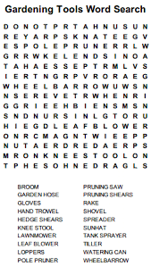 They're also excellent educational tools, allowing you to engage your students and encourage them to connect concepts with vocabulary. Gardening Tools Word Search Puzzle Free Printable Crossword Puzzles Garden Tools Printable Crossword Puzzles