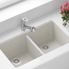 It would be a gorgeous finish to your kitchen design. Mr Direct White Quartz Granite 33 In Double Bowl Undermount Kitchen Sink 802 White The Home Depot